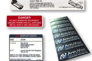 drafted pressure sensitive nameplate