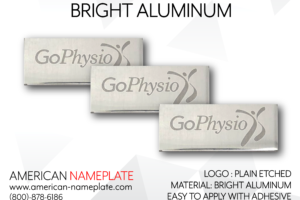 bright aluminum nameplate
