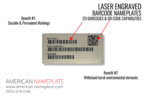 laser engraved barcode nameplate