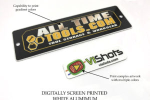 white aluminum digital print nameplate