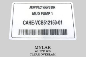white mylar nameplate